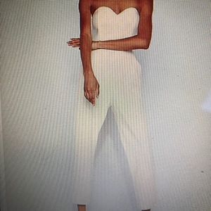 Express Ivory Sweetheart Jumpsuit